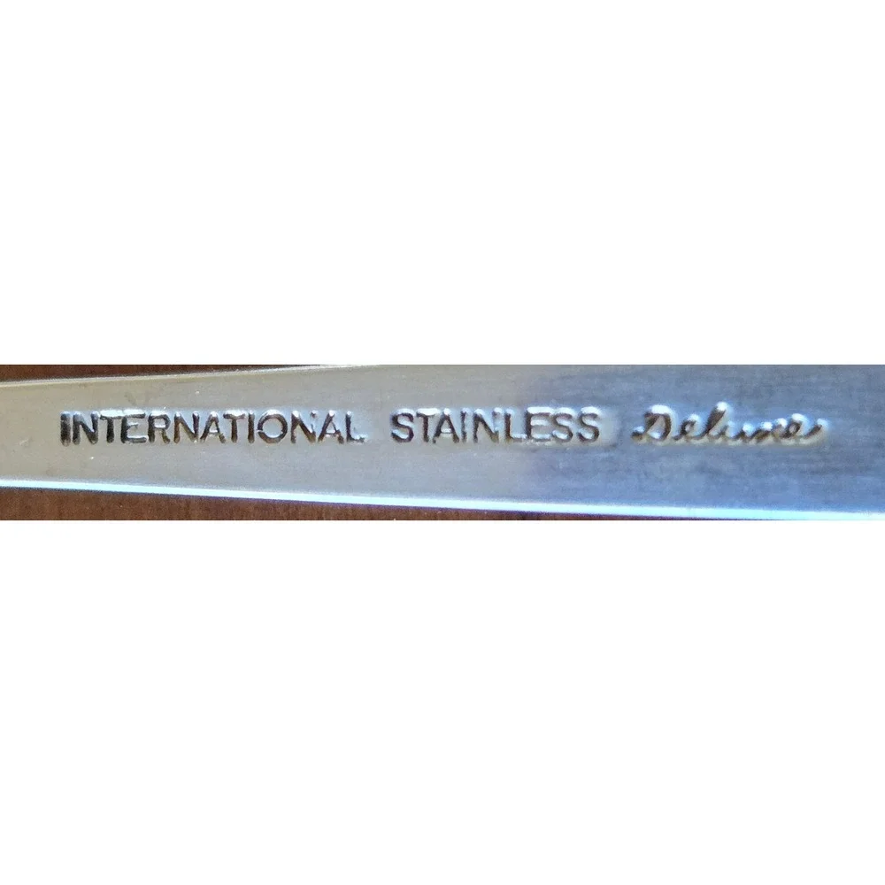 International Stainless Norse Flatware 5 Piece Place Setting Mid Mod Silverware